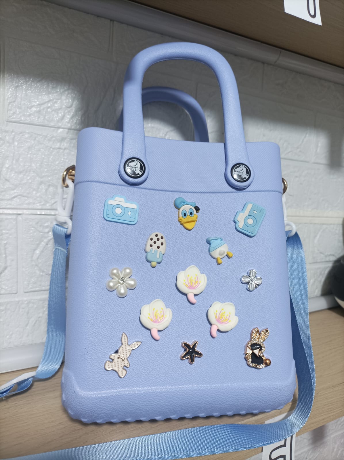 TAS KOTAK KECIL CROCS-MINI BAG CROCS BABYBLUE-berkah, sehat, bahagia selalu. Senyum aja dulu